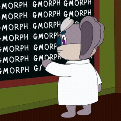 Cartoon Character at Blackboard With Morph