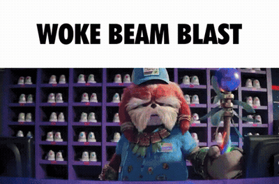 Cartoon Character At Bowling Alley Saying Woke Beam Blast GIF