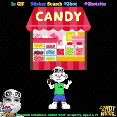Cartoon Character At Candy Stand GIF