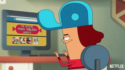 Cartoon Character At Computer GIF