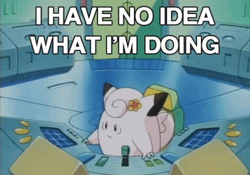 Cartoon Character At Desk Saying I Have No Idea What I'm Doing GIF