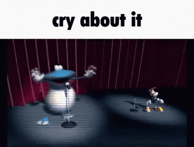 Cartoon Character At Microphone Cry About It GIF