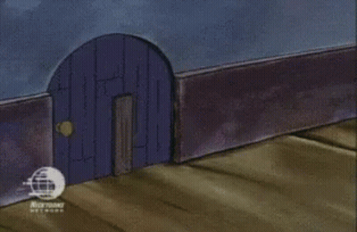 Cartoon Character At Nick Video Network Door GIF