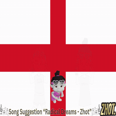 Cartoon Character At Red And White Cross With Radical Dreams GIF