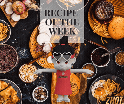 Cartoon Character At Table Full Of Food Recipe Of The Week GIF
