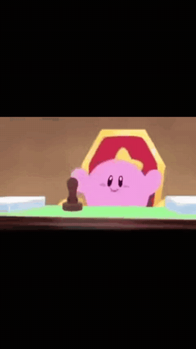 Cartoon Character At Table Holding Paper GIF