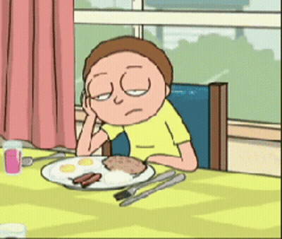Cartoon Character At Table With Plate Of Food GIF