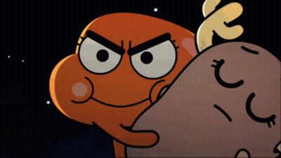 Cartoon Character Attacked By Food GIF