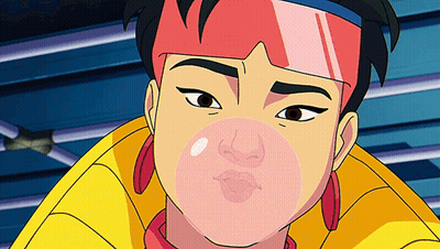 Cartoon Character Blowing Bubble Gum GIF
