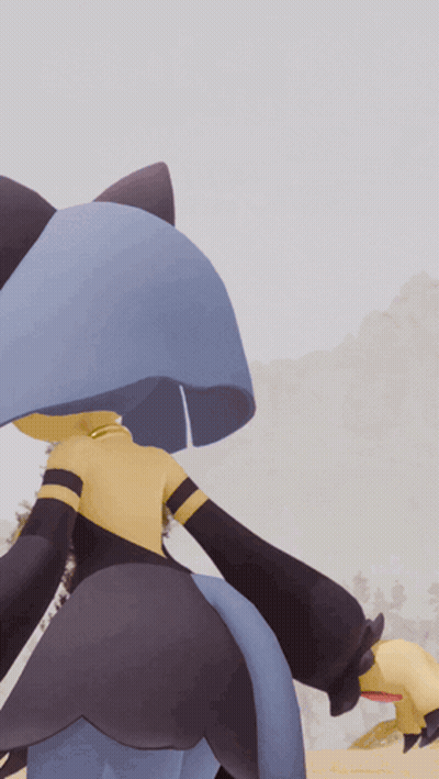 Cartoon Character Blue Cape Black Sleeves GIF
