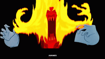 Cartoon Character Breathing Flames Saying Jadinek GIF