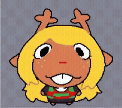 Cartoon Character Brushing Teeth With Blue Toothbrush GIF