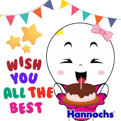 Cartoon Character Cake Wish You All The Best Sticker