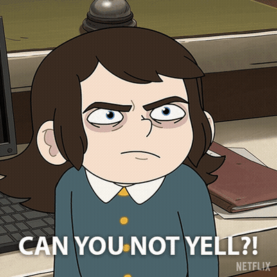 Cartoon Character Can You Not Yell At Desk GIF