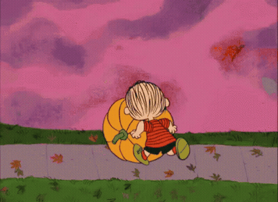 Cartoon Character Carrying Large Pumpkin GIF