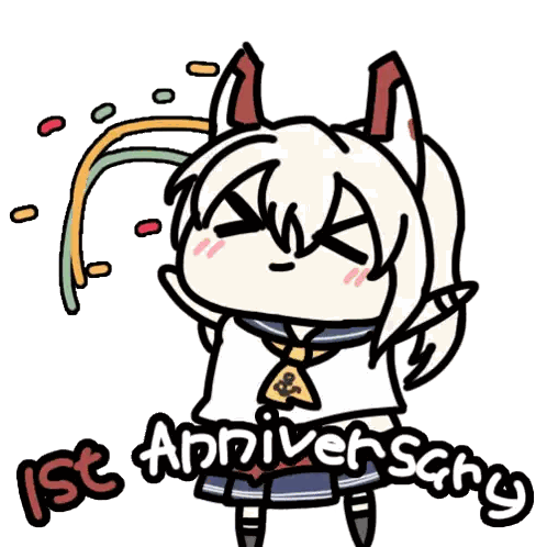 Cartoon Character Celebrating Video Game Anniversary Sticker