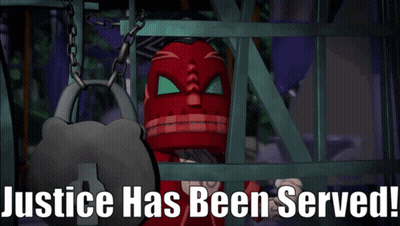 Cartoon Character Chained To Padlock Justice Has Been Served GIF