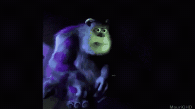 Cartoon Character Close-Up Red Eyes Purple Background GIF