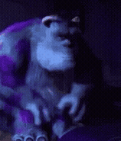 Cartoon Character Close Up With Big Red Eyes GIF