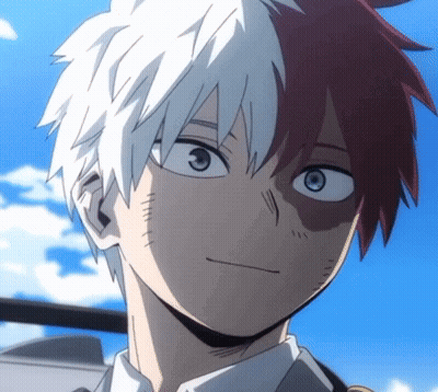 Cartoon Character Close Up With Blue Sky GIF