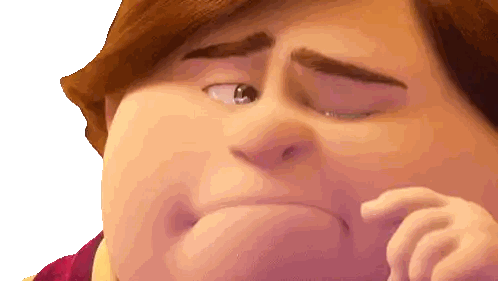Cartoon Character Close Up With Eyes Closed Sticker