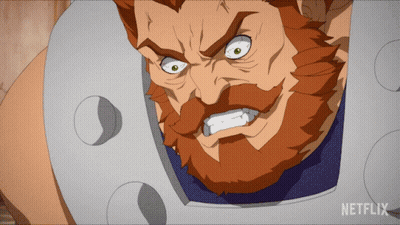 Cartoon Character Close Up With Netflix Logo