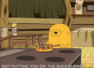 Cartoon Character Cooking Not Putting You On The Back Burner GIF