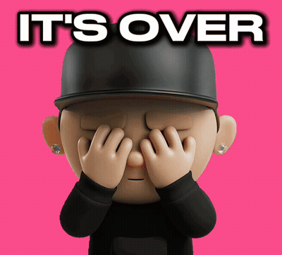 Cartoon Character Covering Eyes It's Over GIF