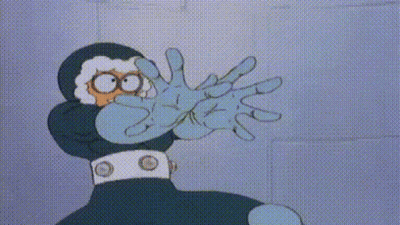 Cartoon Character Covering Face With Mask GIF