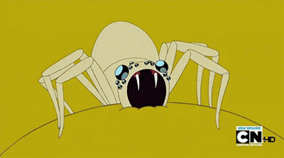 Cartoon Character Crawling In Front Of Red Couch With CN GIF