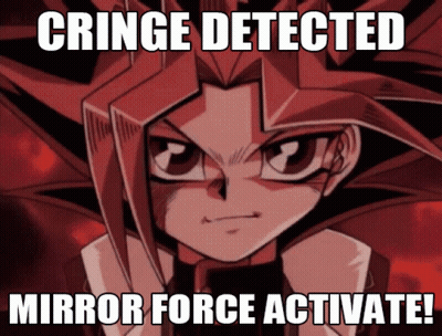 Cartoon Character Cringe Detected Mirror Force Activate GIF