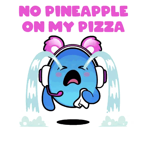 Cartoon Character Crying No Pineapple Pizza Sticker