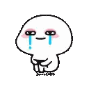 Cartoon Character Crying Sitting Down Sticker