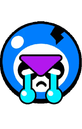 Cartoon Character Crying With Purple Triangle Sticker