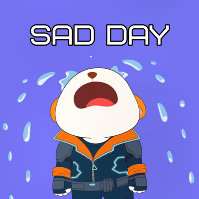 Cartoon Character Crying With Sad Day Above Him GIF