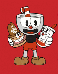 Cartoon Character Cuphead Enjoying Arbys GIF