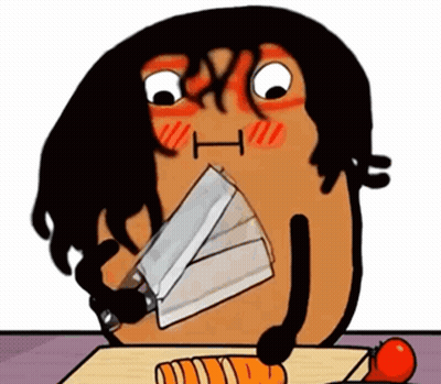 Cartoon Character Cutting Carrots GIF