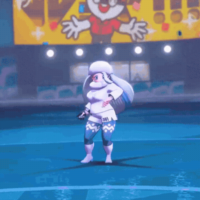 Cartoon Character Dancing Before Another In Yellow Shirt GIF