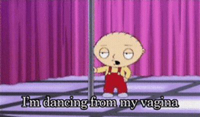 Cartoon Character Dancing From Vagina GIF