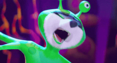 Cartoon Character Dancing In Alien Costume GIF