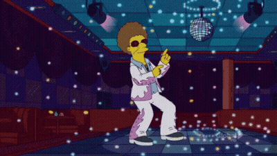 Cartoon Character Dancing In Front Of Global Disco Ball GIF