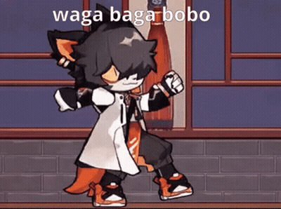 Cartoon Character Dancing In Front Of Window With Wine Bottle GIF
