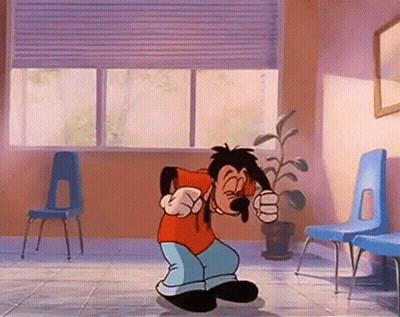 Cartoon Character Dancing In Room With Chairs And Window GIF
