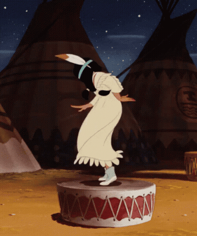 Cartoon Character Dancing On Drum GIF