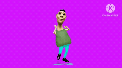 Cartoon Character Dancing On Purple Background Kinemaster GIF