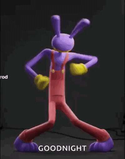 Cartoon Character Dancing Saying Goodnight