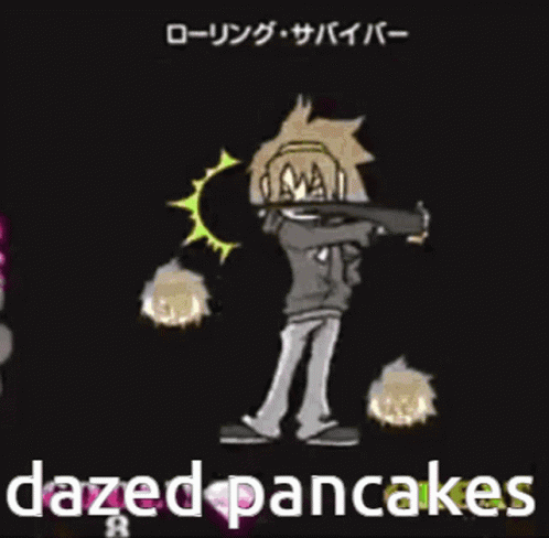 Cartoon Character Dancing With Dazed Pancakes GIF