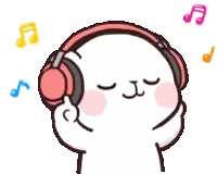 Cartoon Character Dancing With Headphones Sticker