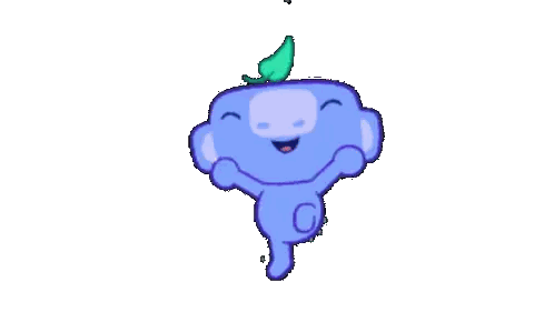 Cartoon Character Dancing With Leaf On Head Sticker
