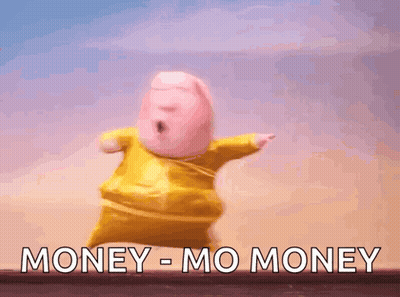 Cartoon Character Dancing With Money Mo Money GIF